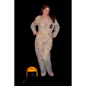 Lindsey was visiting and wanted to shoot, and I had an idea for a pinup based on a pilot's helmet I had recently been given.  So we went to a local military surplus and whipped up a pilot costume and did this shoot.